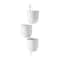 25" White Metal Contemporary 3-Pot Hanging Planter